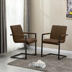 4X Faux Leather Dining Room Chair Modern High Back&Metal Legs Office Chairs NEW
