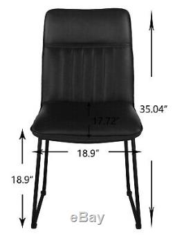 4x Dining Chairs PU Leather Padded Seat Office Chair Kitchen Lounge Backrest UK