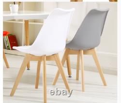 4x Dining Chairs lOUNEG Chairs Solid Wooden Legs Office Kitchen Padded Seat Sale