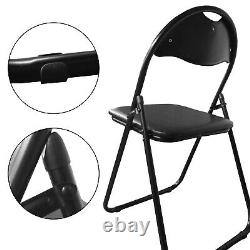 4x Folding Leather Padded Chair indoor Outdoor Single Event Durable Chairs Xmas