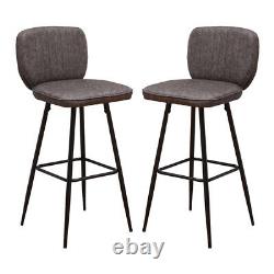 4x Vintage Bar Stools Breakfast Chairs Dining Chair High Legs Kitchen Dark Grey