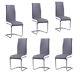 6 Dining Chairs Faux Leather Chrome Legs High Back Lounge Office Chair Furniture