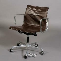 #6 EAMES ICF EA 117 BROWN LEATHER OFFICE CHAIR VINTAGE MID CENTURY 60s 70s RETRO