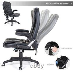6 Point Electric Massage Chair Leather Executive Home Office Computer Desk Chair