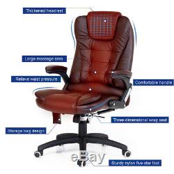 6 Point Massage Executive Home Office Desk Computer Chair PU Swivel Reclining
