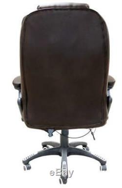 6 Point Massage Office Computer Chair Luxury Leather Swivel Reclining