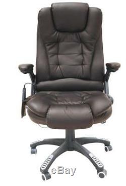 6 Point Massage Office Computer Chair Luxury Leather Swivel Reclining