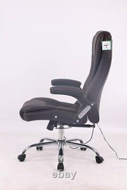 6 Point Office Desk Massage Chair High Back Recline Wheels Swivel Massage & Heat