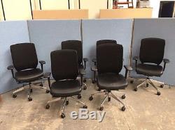 6 X Senator Evolve Black Leather Mesh Back Office Arm Chairs, Boardroom, Meeting