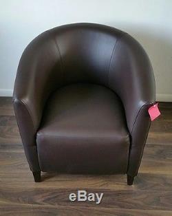 6 job lot Office Tub Dark Brown leather Armchair Chair Rrp £3000