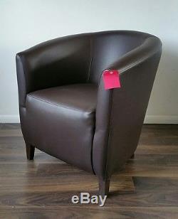 6 job lot Office Tub Dark Brown leather Armchair Chair Rrp £3000