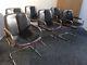 6 X Pieff Vintage Black Leather Dining Meeting Room Office Chairs