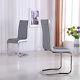 6x Faux Leather Dining Chairs High Back Grey Office Chair With Chrome Leg Chairs