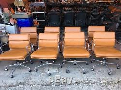 8 Charles & Ray Eames Ea217 Softpad Leather Office Swivel Chairs