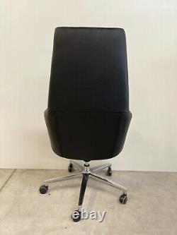 8 X Brand New Fully Upholstered Soft Black Luxury Leather Office Chair (117)