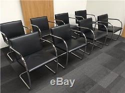 8 x knoll style faux leather boardroom meeting reception office chairs
