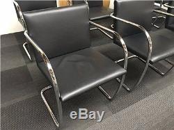 8 x knoll style faux leather boardroom meeting reception office chairs