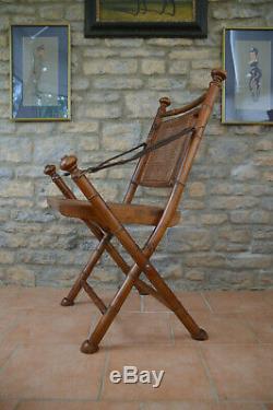 A FABULOUS Cane Campaign / Military / Officers / Colonial Chair c. 1970's