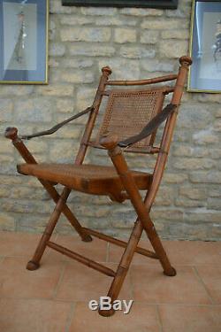 A FABULOUS Cane Campaign / Military / Officers / Colonial Chair c. 1970's