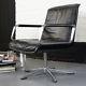 A Good Mid Century Vintage Black Leather And Alloy Office Armchair