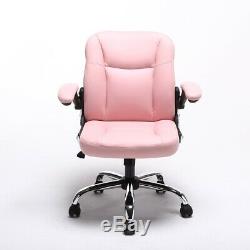 ALEKO Mid-Back Office Chair Ergonomic Computer Desk Chair PU Leather Pink