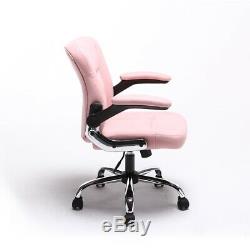 ALEKO Mid-Back Office Chair Ergonomic Computer Desk Chair PU Leather Pink
