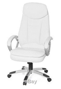 AMSTYLE executive office chair Cosenza faux leather desk furniture white New