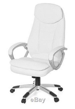 AMSTYLE executive office chair Cosenza faux leather desk furniture white New