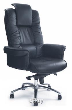 AVANSYS Hercules Luxurious Leather Gull-Wing Executive Armchair with Chrome Base
