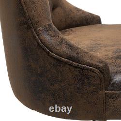 Adjustable Computer Desk Chair Retro Distressed Leather Swivel Chair Home Office