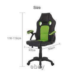 Adjustable Executive Racing Gaming Computer Office Chair Swivel Recliner Leather