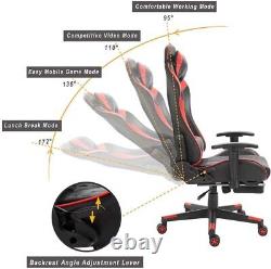 Adjustable Height PC Gaming Chair Recliner Swivel Ergonomic Office with Footrest