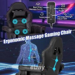 Adjustable Massage Gaming Chair PU Leather Office Computer Desk Recliner Chair