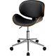 Adjustable Office Chair Computer Swivel Chair Leather Wooden Black For Bar Home