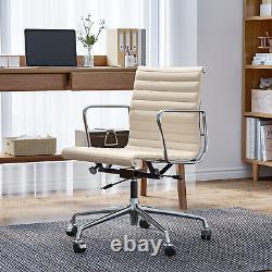 Adjustable Office Chair Executive Chair Genuine Leather And Stainless Steel