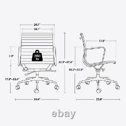 Adjustable Office Chair Executive Chair Genuine Leather And Stainless Steel