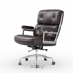 Adjustable Office Chair Executive Seat Swivel Ergonomic Eams Real Leather Chair