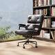 Adjustable Office Chair Mid-century Lobby Chair 100% Real Leather Executive Seat