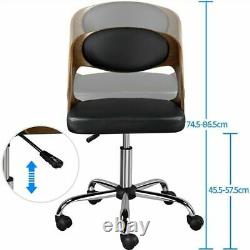 Adjustable Swivel Office Chair Artificial Leather Wooden Castor Desk Computer