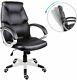 Ajustable Office Computer Gaming Chair Swivel High Black Padded Pu Leather Seat