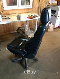 Alfa Romeo 156 car seat black leather office chair, no reserve, good condition