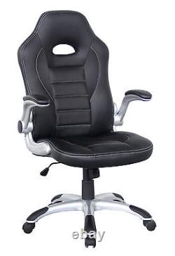 Alphason Office Chair Black Faux Leather Racing Car Style Tumbler AOC8211BLK