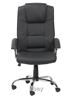 Alphason Office Chair Black Leather High Back Executive Palermo AOC4201A-L-BK