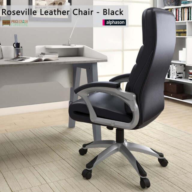 Alphason Roseville Executive Manager Faux Leather Office Chair In Black