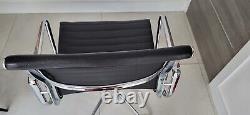Aluminium Black Faux Leather Eames Style Swivel Office Computer Chair