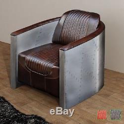 Antique Luxury Leather Armchair Club Chairs Reception Office Hotel Sofa Couch