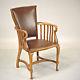Antique Office Chair Warings & Gillow, Oak, Leather (delivery Available)