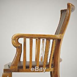 Antique Office Chair Warings & Gillow, Oak, Leather (delivery available)