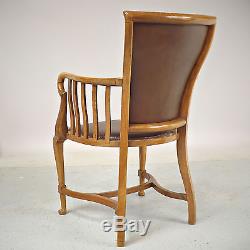 Antique Office Chair Warings & Gillow, Oak, Leather (delivery available)
