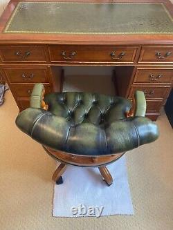 Antique Office Desk And Leather Chair